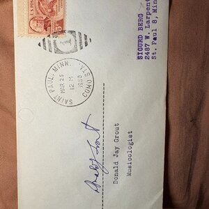 1950 Donald Jay Grout Autograph Signed FDC – Musicologist – Mar 25, 1950
